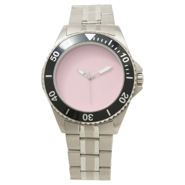Pastel roze effen kleur | Klassiek | Elegant Horloge (Voorkant)