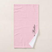 Pastel Roze Elegant Handgeschreven Naam Handtekeni Bad Handdoek (Handdoek)