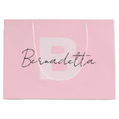 Pastel Roze | Elegant handgeschreven naamscript Groot Cadeauzakje (Voorkant)