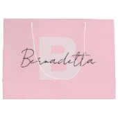 Pastel Roze | Elegant handgeschreven naamscript Groot Cadeauzakje (Achterkant)