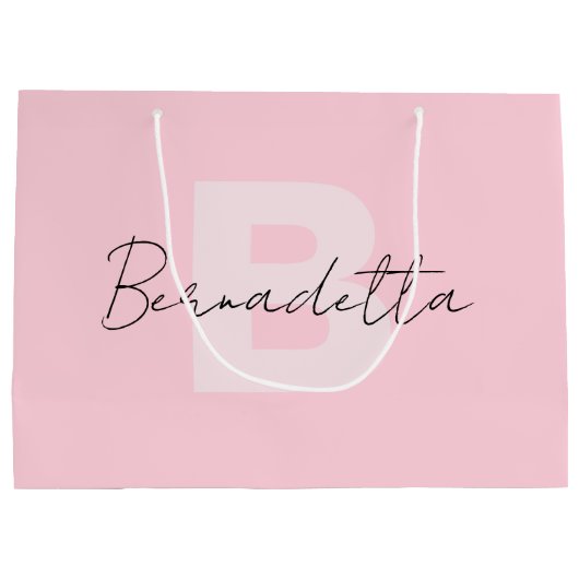 Pastel Roze | Elegant handgeschreven naamscript Groot Cadeauzakje (Achterkant)