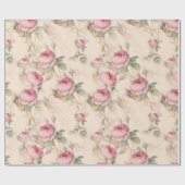  Pastel Roze Elegant Rozen Floral Cadeaupapier (Vlak)
