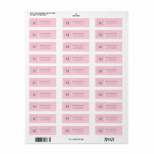 Pastel Roze Elegante Gepersonaliseerde Monogramnaa Etiket (Full Sheet)