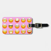 pastel roze emoji bagagelabel (Voorkant horizontaal)