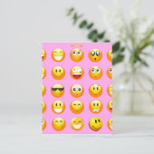 pastel roze emoji briefkaart (Staand voorkant)