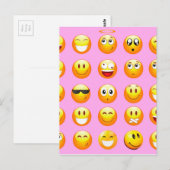 pastel roze emoji briefkaart (Voorkant / Achterkant)