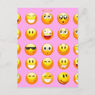 pastel roze emoji briefkaart