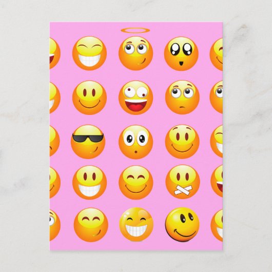pastel roze emoji briefkaart (Voorkant)