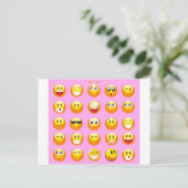 pastel roze emoji briefkaart (Staand voorkant)