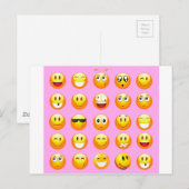 pastel roze emoji briefkaart (Voorkant / Achterkant)