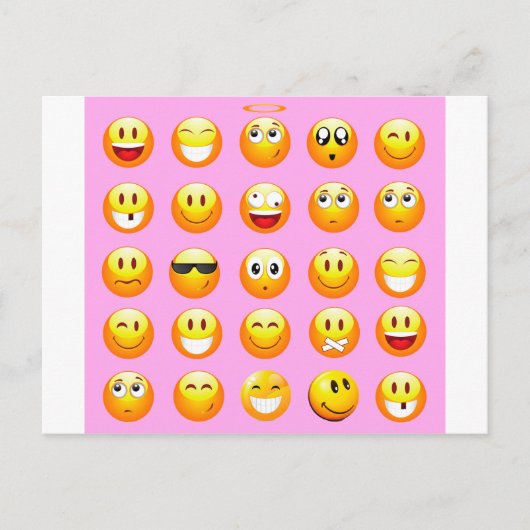 pastel roze emoji briefkaart (Voorkant)
