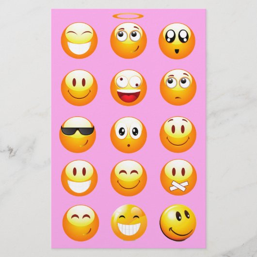 pastel roze emoji briefpapier (Voorkant)