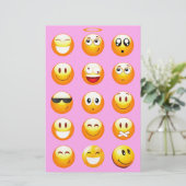 pastel roze emoji briefpapier (Staand voorkant)