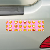 pastel roze emoji bumpersticker (Op auto)