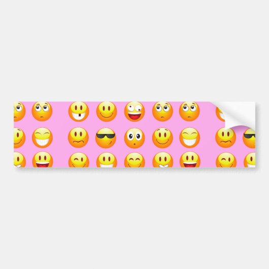 pastel roze emoji bumpersticker (Voorkant)