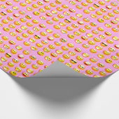 pastel roze emoji cadeaupapier (Hoek)