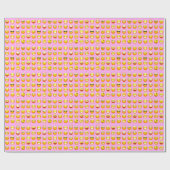 pastel roze emoji cadeaupapier (Vlak)