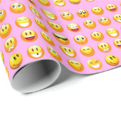 pastel roze emoji cadeaupapier (Rol Hoek)
