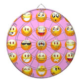 pastel roze emoji dartbord (Voorkant)