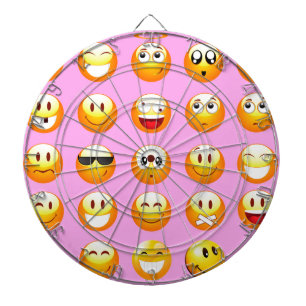 pastel roze emoji dartbord