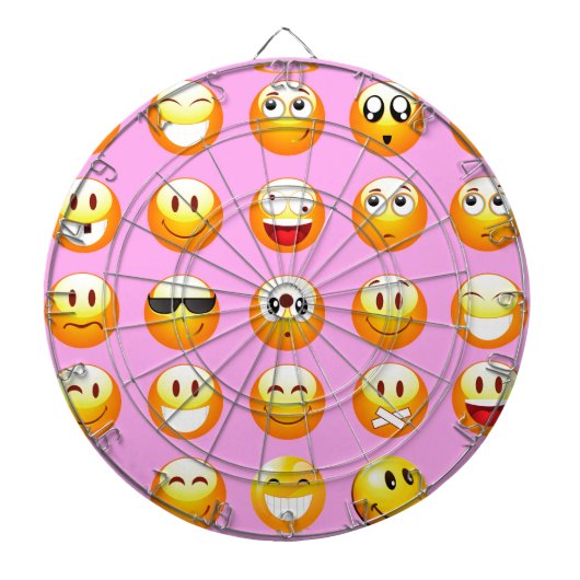 pastel roze emoji dartbord (Voorkant)