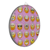 pastel roze emoji dartbord (Voorkant Links)