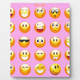 pastel roze emoji fotoplaat