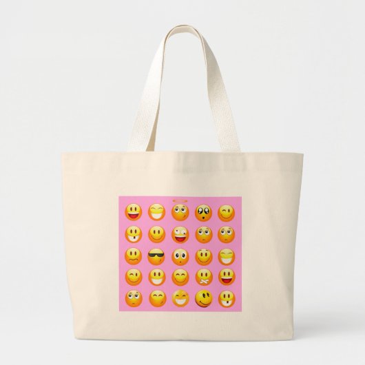 pastel roze emoji grote tote bag (Voorkant)