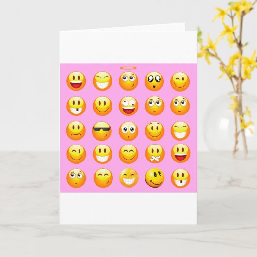 pastel roze emoji kaart (Gele Bloem)