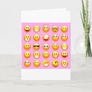 pastel roze emoji kaart