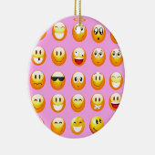 pastel roze emoji keramisch ornament (Rechts)