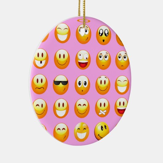 pastel roze emoji keramisch ornament (Rechts)