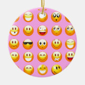 pastel roze emoji keramisch ornament (Voorkant)