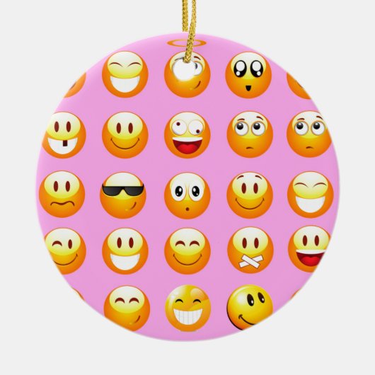 pastel roze emoji keramisch ornament (Voorkant)
