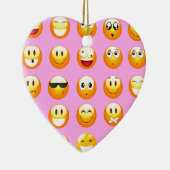 pastel roze emoji keramisch ornament (Rechts)