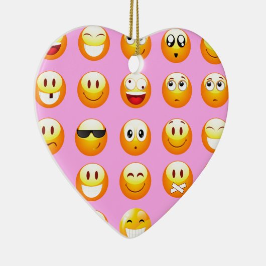 pastel roze emoji keramisch ornament (Rechts)
