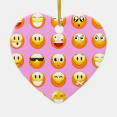 pastel roze emoji keramisch ornament (Voorkant)