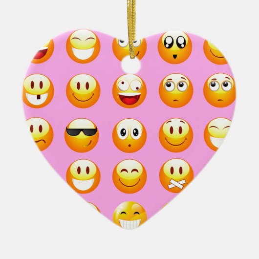 pastel roze emoji keramisch ornament (Voorkant)