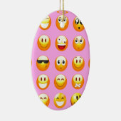 pastel roze emoji keramisch ornament (Rechts)