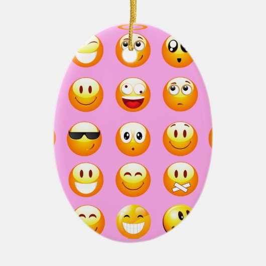 pastel roze emoji keramisch ornament (Voorkant)