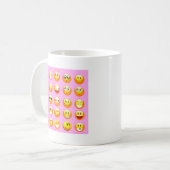 pastel roze emoji koffiemok (Voorkant links)