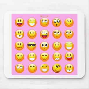 pastel roze emoji muismat