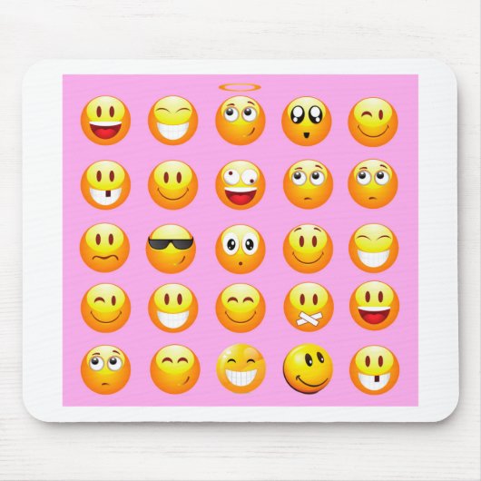 pastel roze emoji muismat (Voorkant)