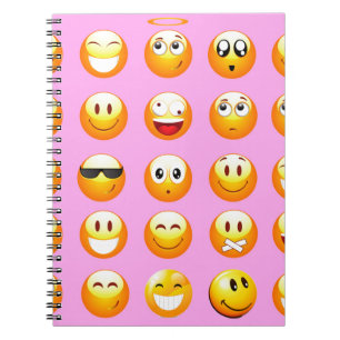 pastel roze emoji notitieboek