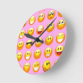 pastel roze emoji ronde klok (Hoek)