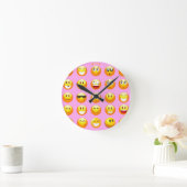 pastel roze emoji ronde klok (Huis)