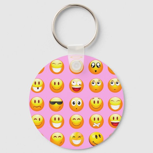 pastel roze emoji sleutelhanger (Voorkant)