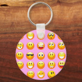 pastel roze emoji sleutelhanger (Voorkant)
