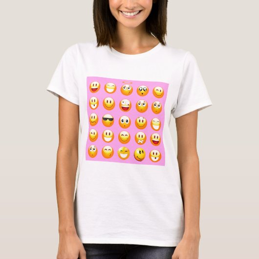 pastel roze emoji t-shirt (Voorkant)