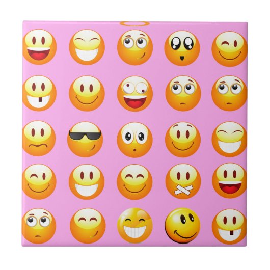 pastel roze emoji tegeltje (Voorkant)